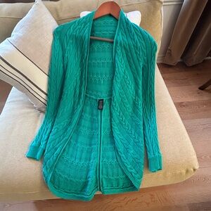 Ralph Lauren Vibrant Green Cable Knit Cardigan